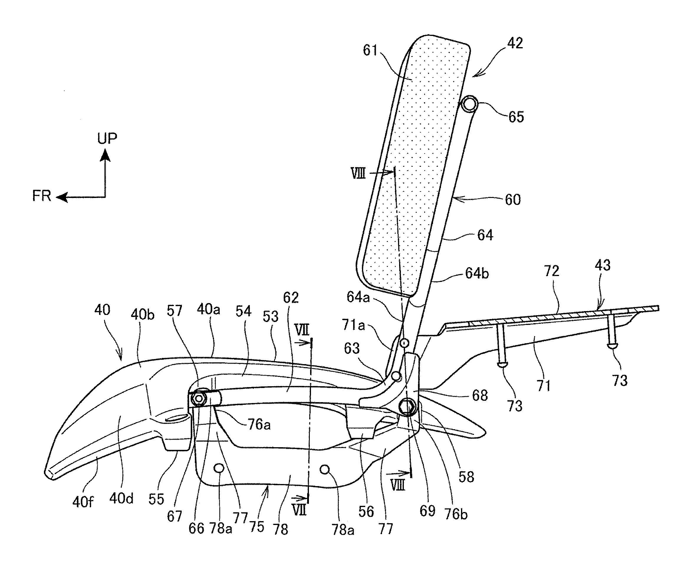 Rear structure and rear equipment for straddle type vehicle