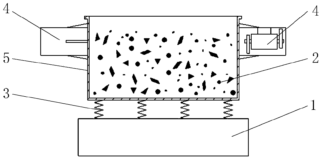 Horizontal composite vibration finishing device and method for large complex-structure rotor blades