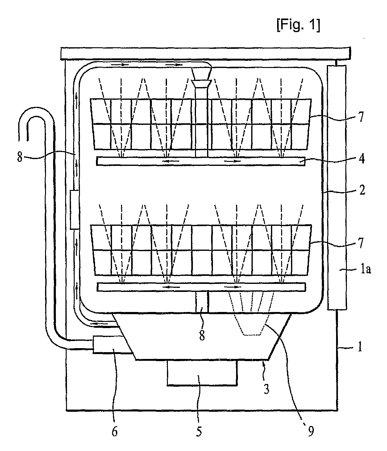 Dish washer with UV sterilization device therein