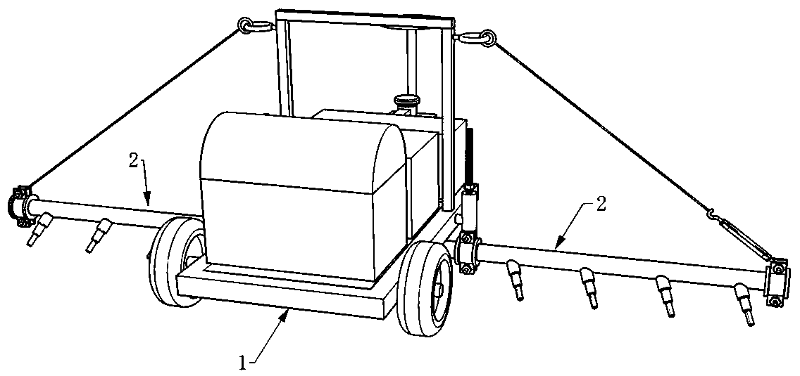 Mine pavement water flushing type single-double channel cleaning spray bar