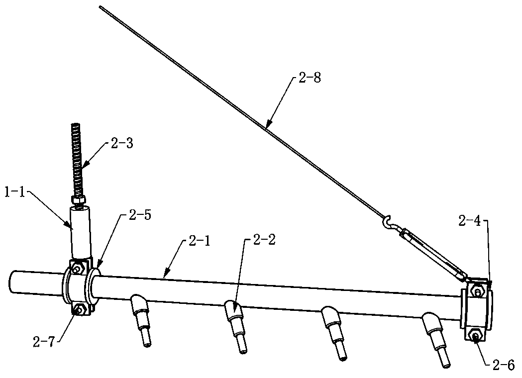 Mine pavement water flushing type single-double channel cleaning spray bar