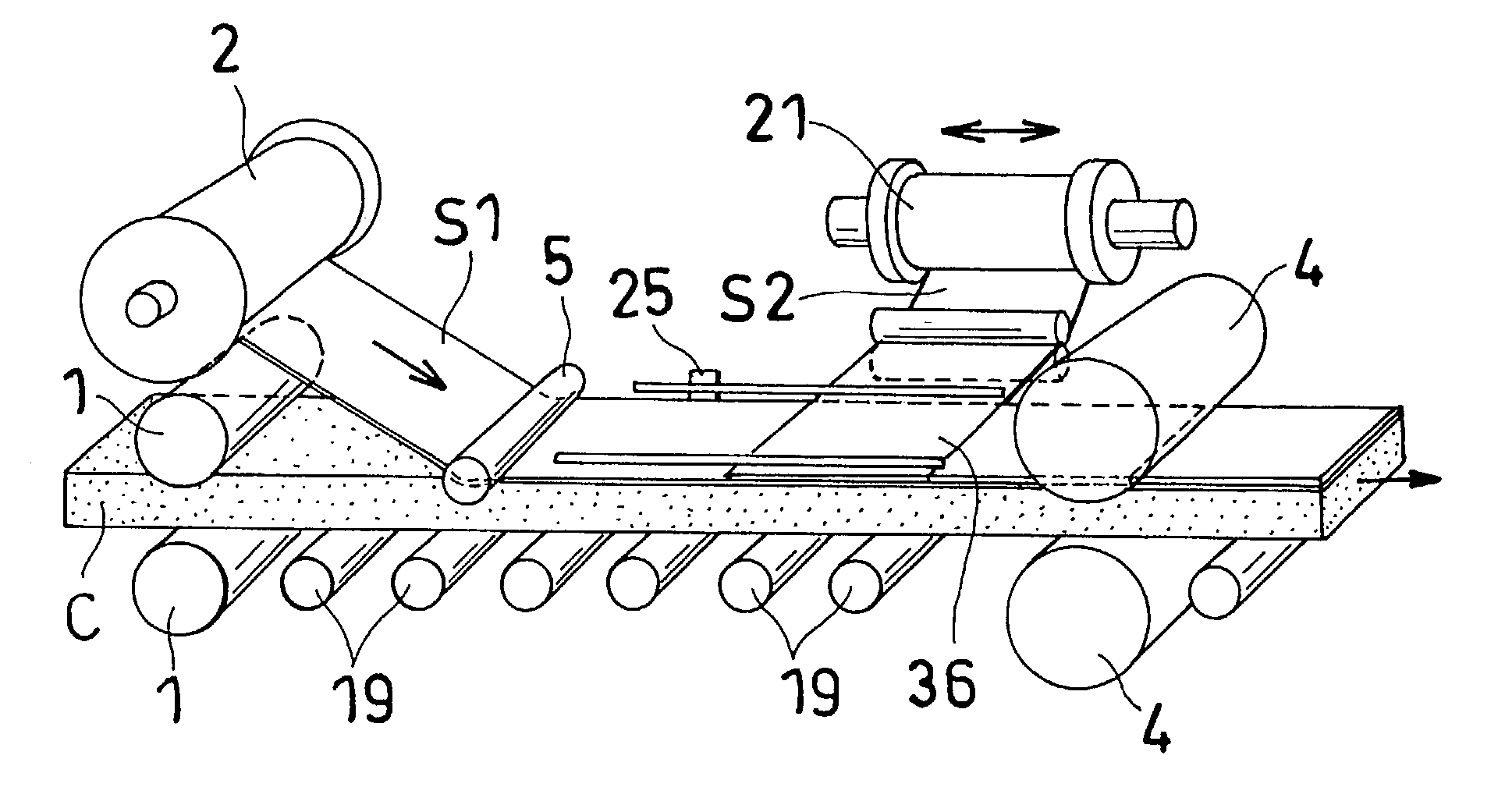 Method and device for producing laminated composite