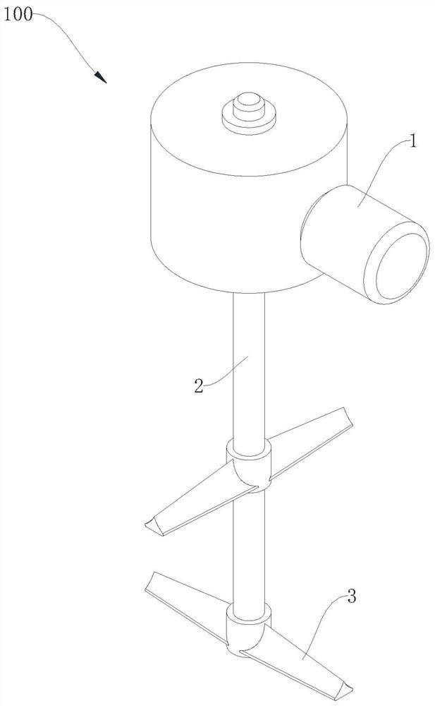 Stirring device for sewage treatment and flocculation equipment with same