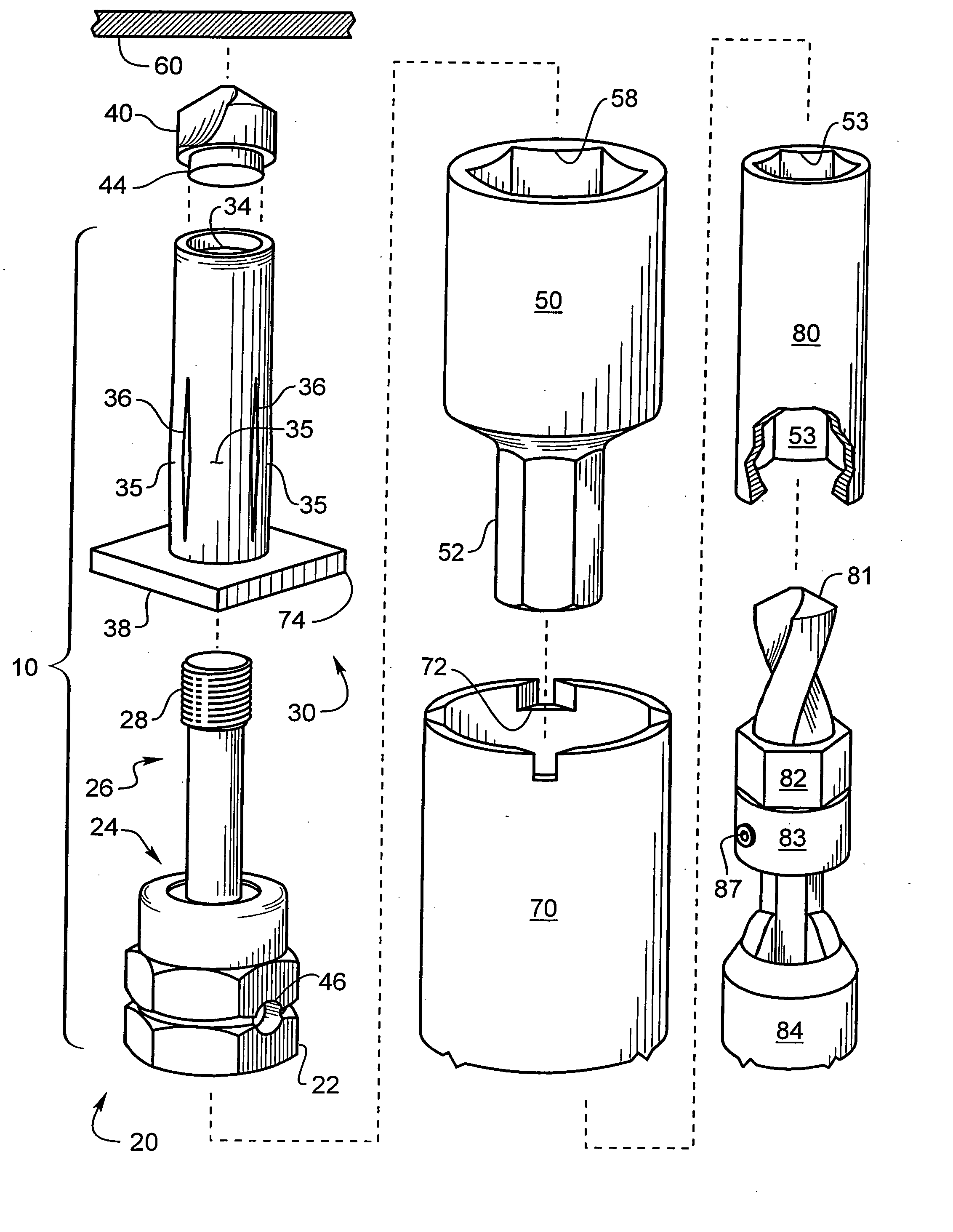 Mushrooming expandable anchor installation tool