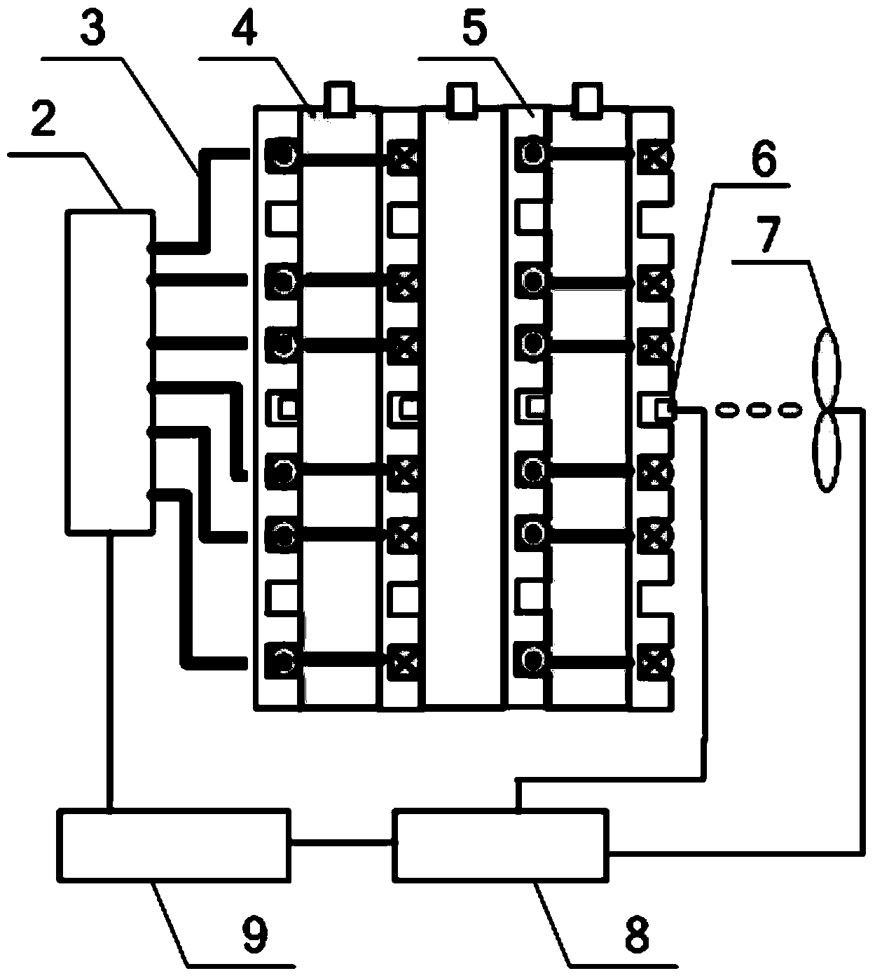 Lithium ion battery pack heat management device based on PTC resistance tape heating