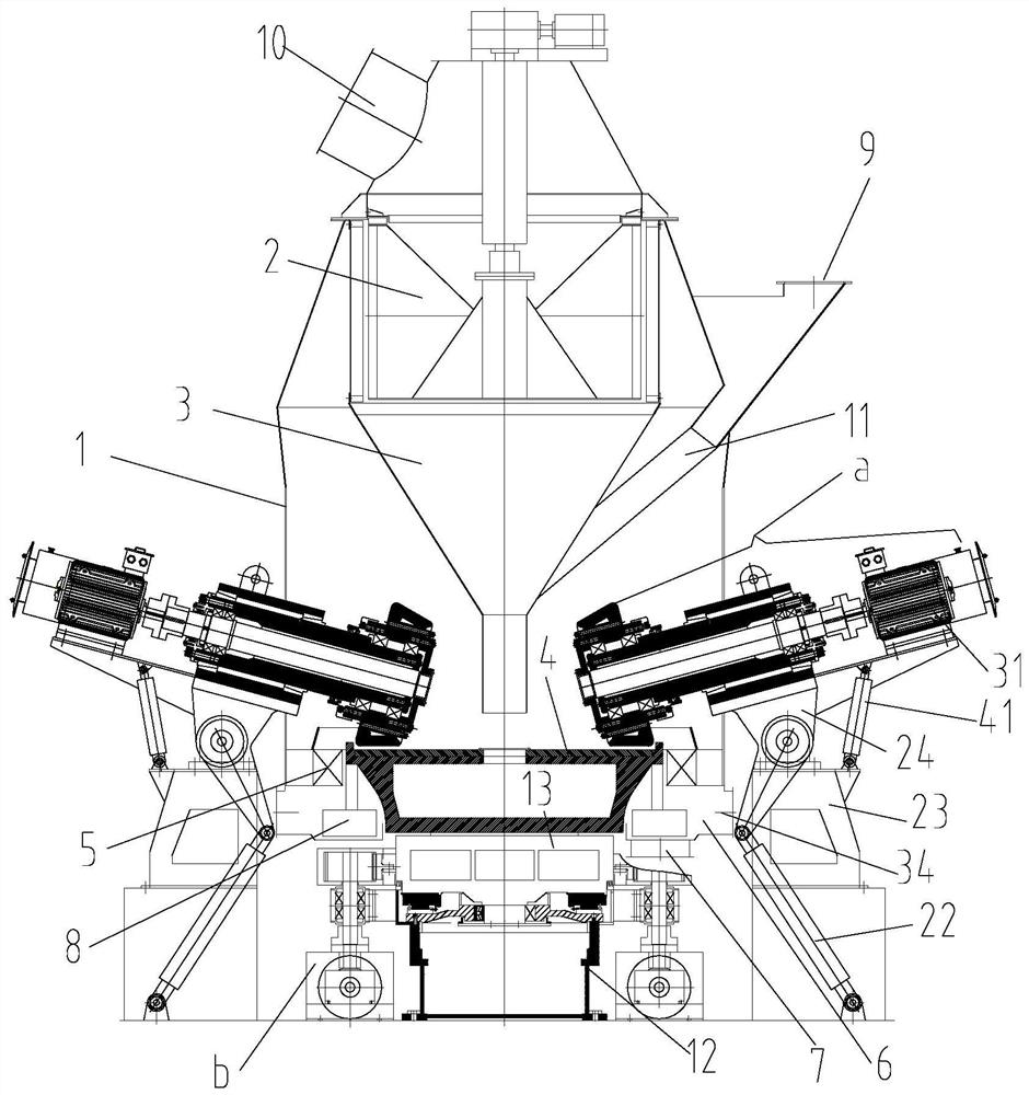 Double-driving roller type vertical mill