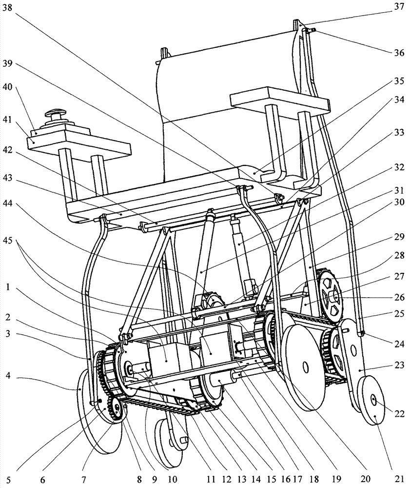 Novel wheel-crawler compound electrically propelled wheelchair