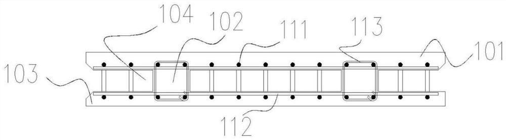 Double-sided superposed pipe gallery side wall with embedded columns and manufacturing method thereof