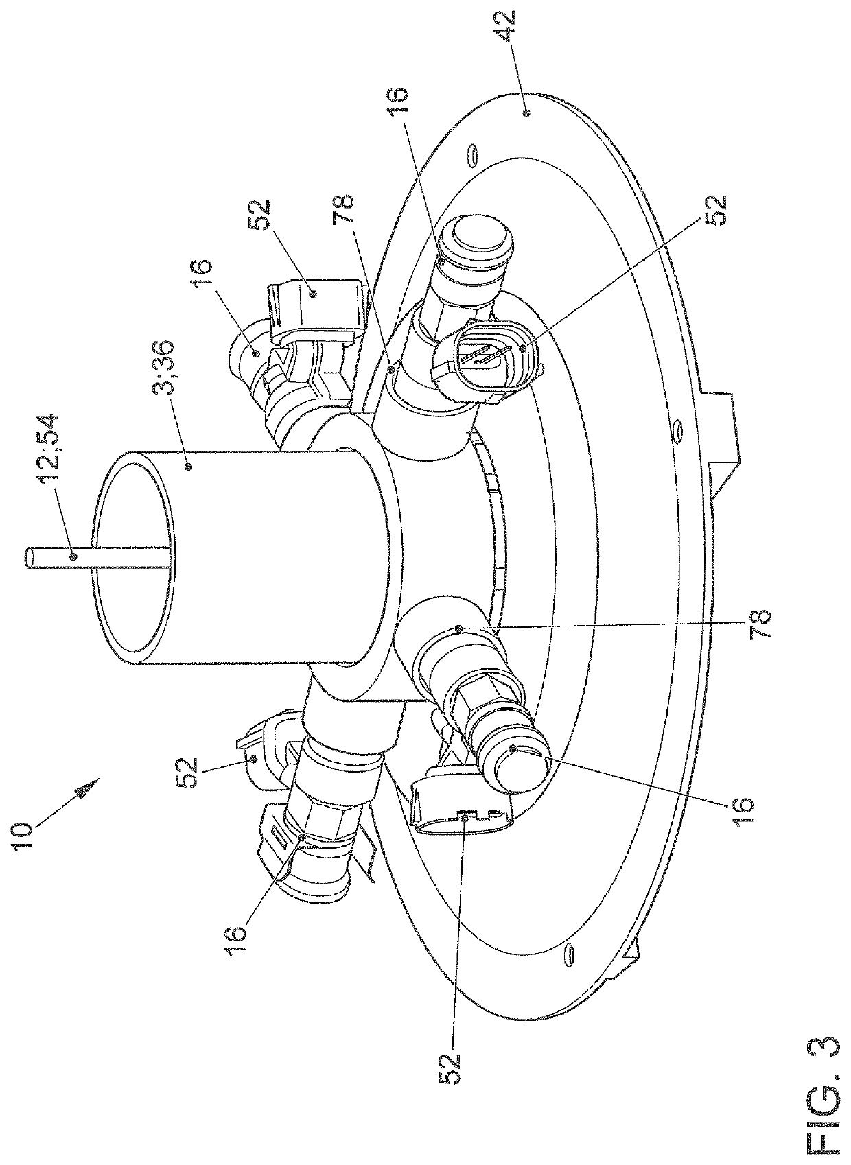 Mixture formation device for a gas engine and gas engine