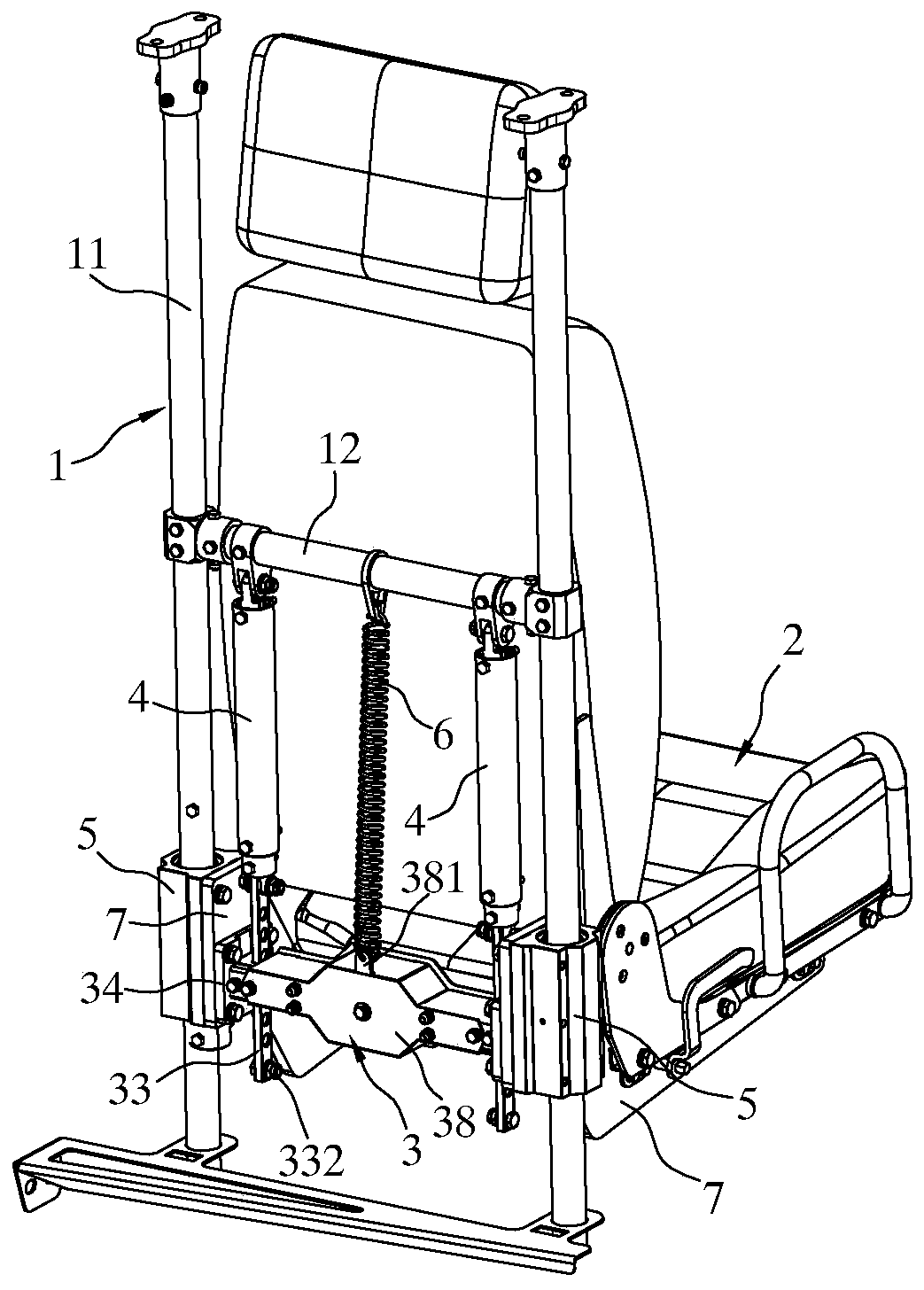 An externally hung type energy-absorbing seat