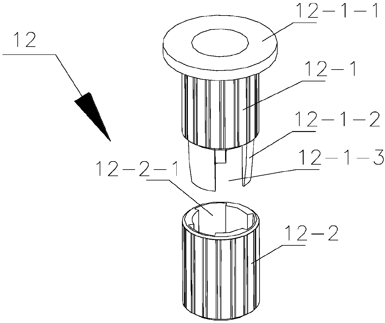 Detection tool for measuring small diameter of tapered table at inner end of deep hole