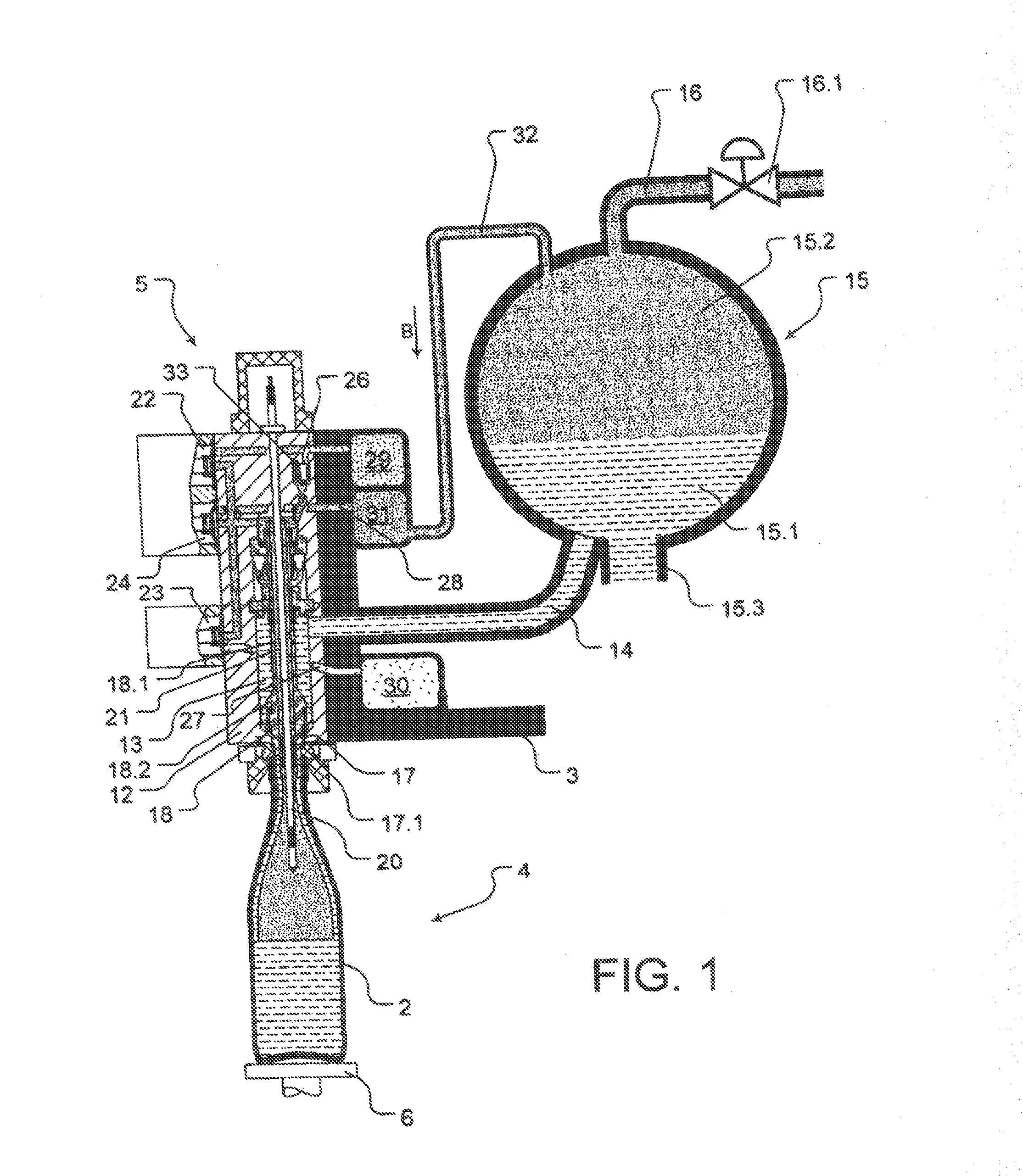 Method for filling bottles or similar containers with an oxygen sensitive effervescent liquid beverage filling material under counterpressure and filling machine for the performance of this method