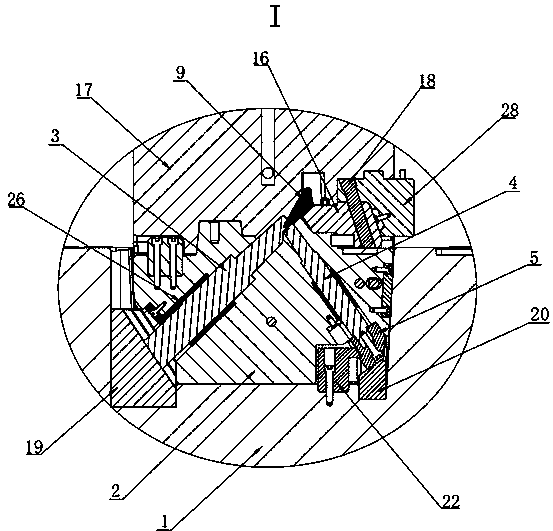 A secondary ejection core-pulling structure of a spoiler bracket mold