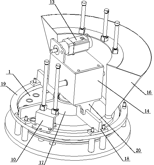 Measuring adjustable turntable device used for filling machine