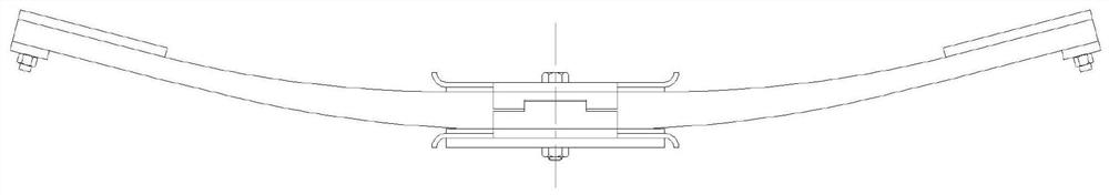 Composite material plate spring with pre-buried central hole sleeve and assembly process