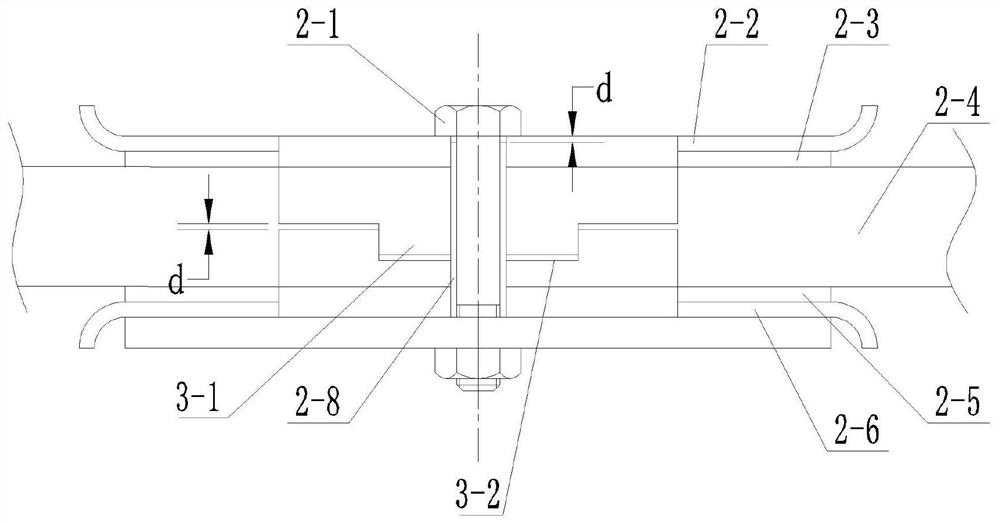 Composite material plate spring with pre-buried central hole sleeve and assembly process