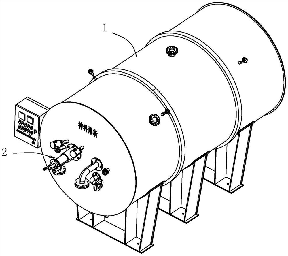 Nuclear waste gas all-oxidation combustion treatment device