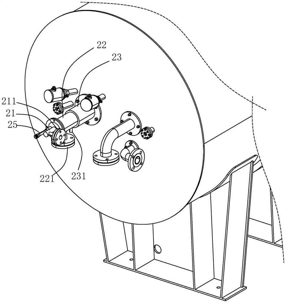 Nuclear waste gas all-oxidation combustion treatment device