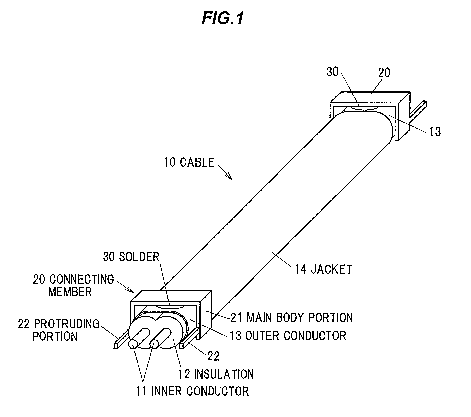 Connection structure, connection method and differential signal transmission cable