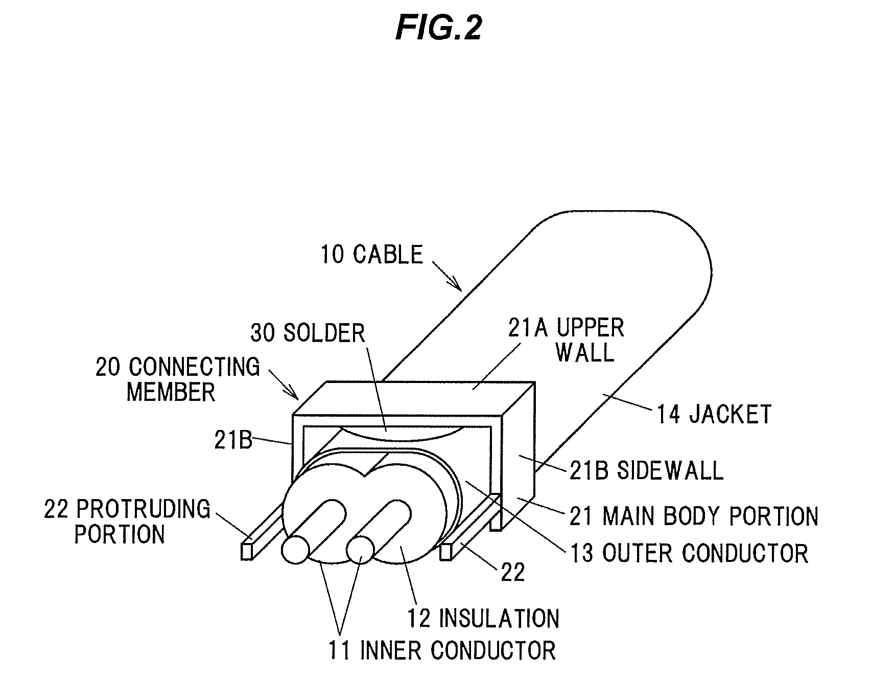 Connection structure, connection method and differential signal transmission cable