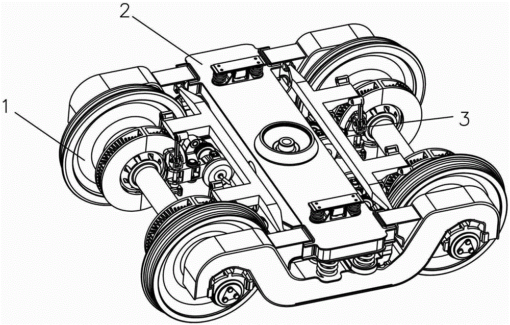 A radially welded bogie with low dynamic action