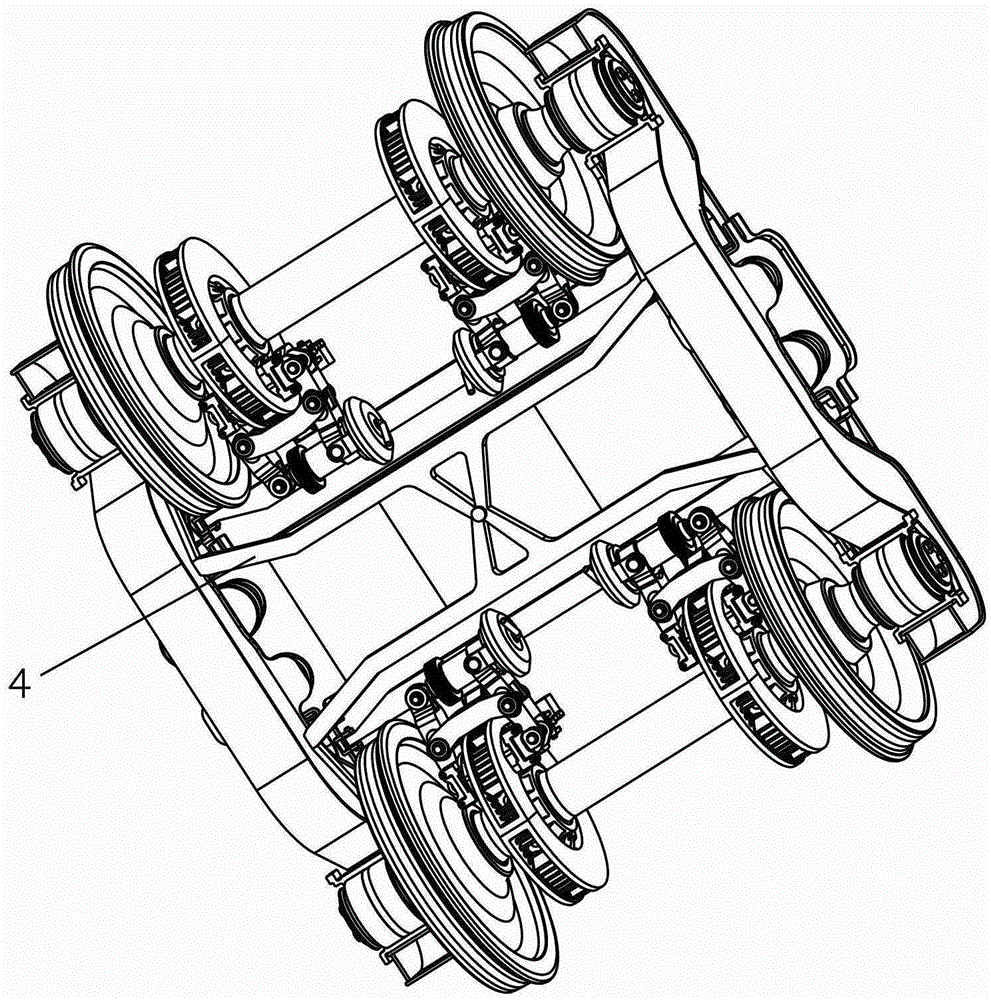 A radially welded bogie with low dynamic action