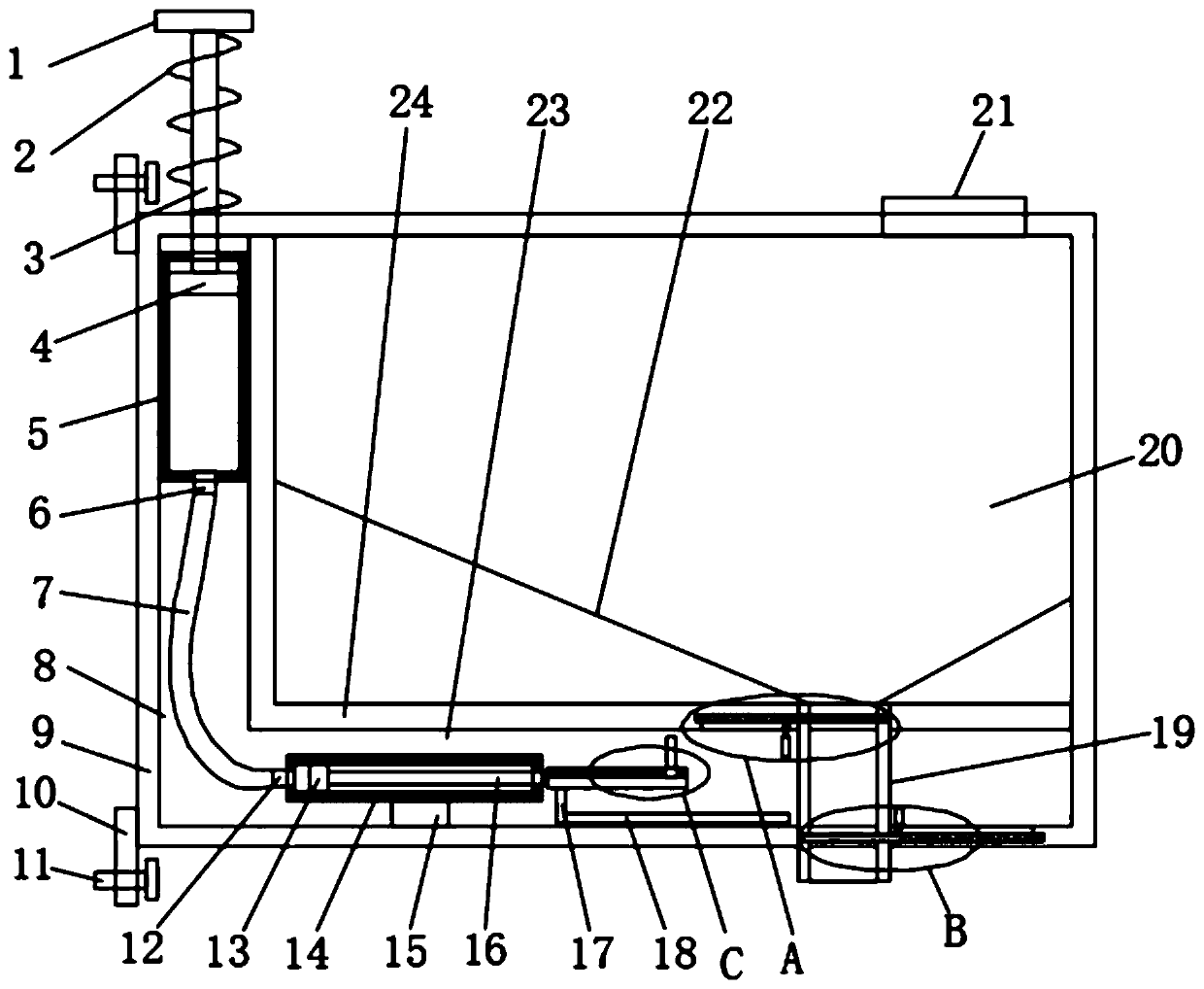 Special storage tank for spherical tea in public place and use method of special storage tank