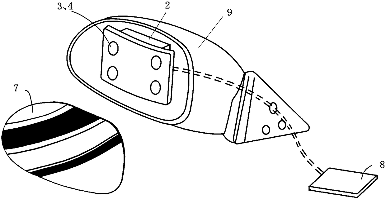 A kind of automobile rearview mirror and control method