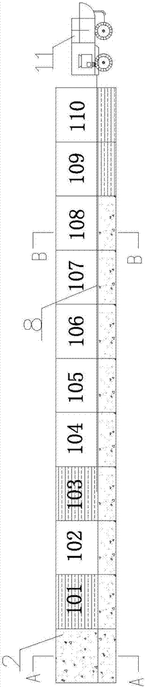 Technology for single working face double-trolley lining continuous casting of reinforced concrete lining tunnel