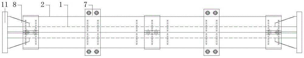 A metal buckling-restrained support of post-mounted casing and its construction method