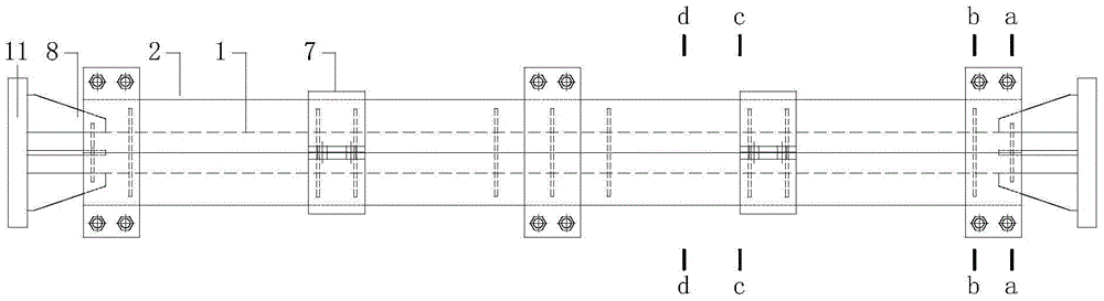 A metal buckling-restrained support of post-mounted casing and its construction method