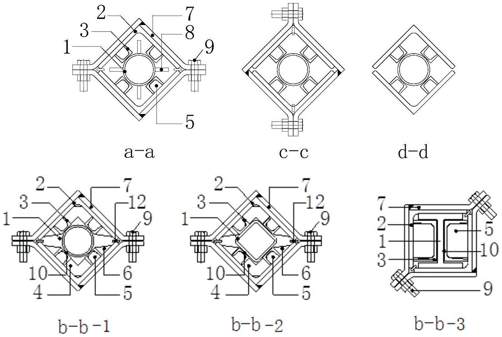 A metal buckling-restrained support of post-mounted casing and its construction method