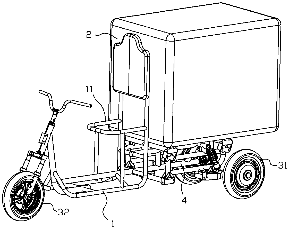 Anti-rollover body mechanism of multi-wheel truck