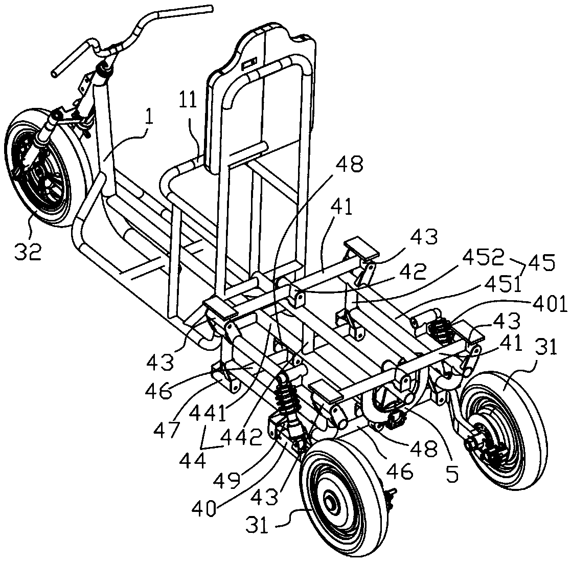 Anti-rollover body mechanism of multi-wheel truck