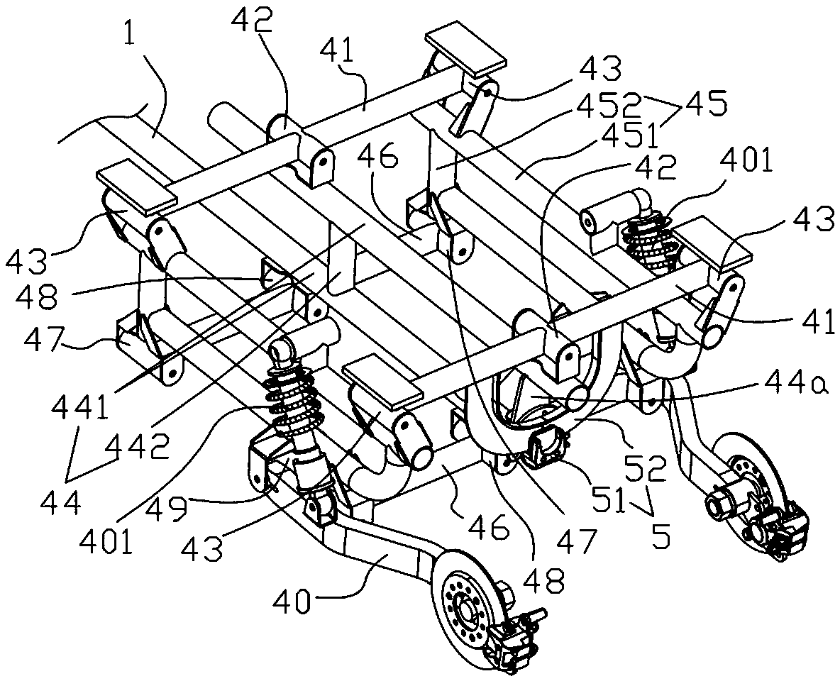 Anti-rollover body mechanism of multi-wheel truck