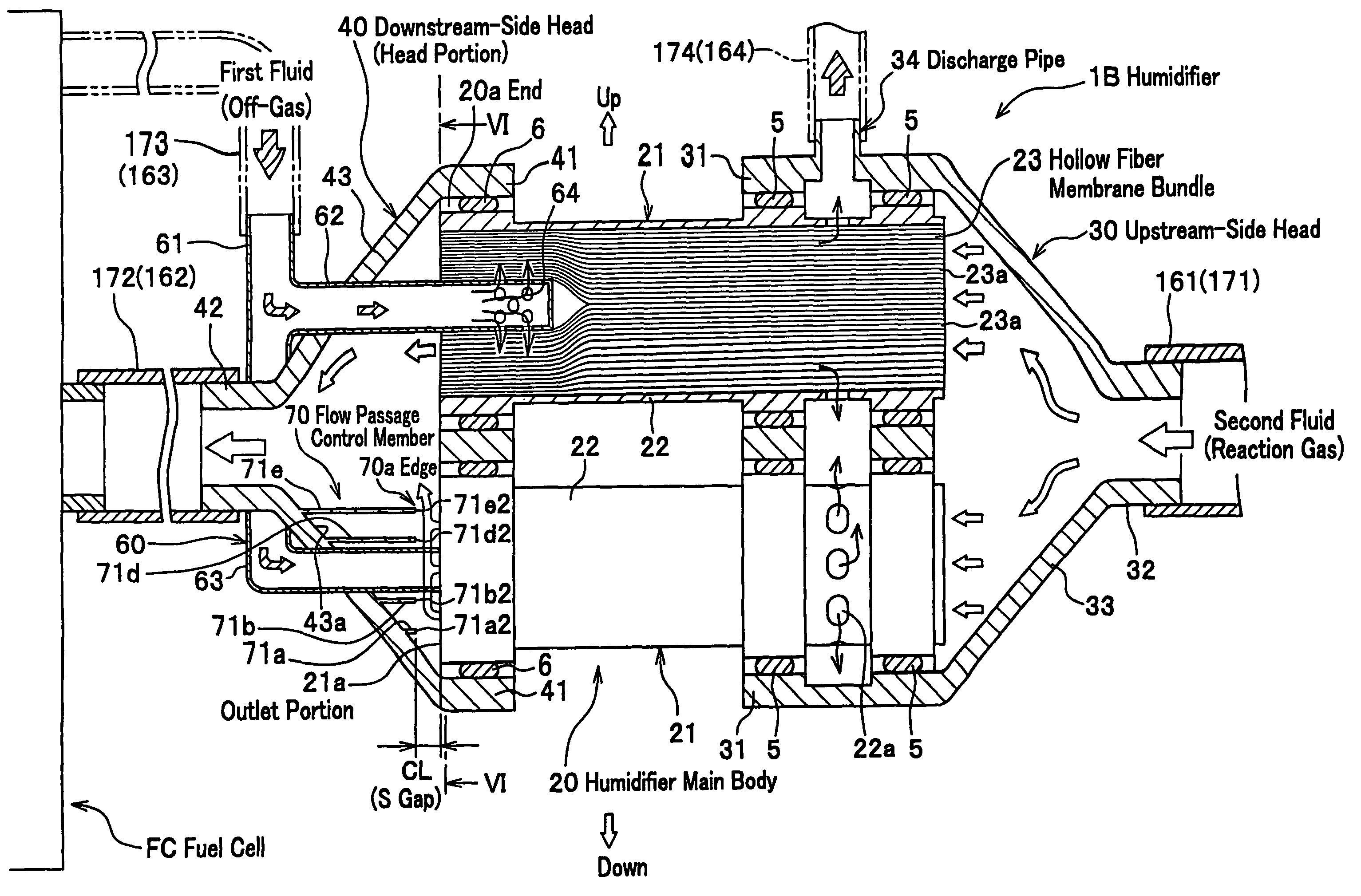 Humidifier for fuel cell system