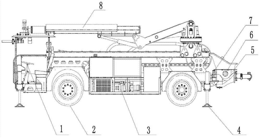 Double-power-driven system for concrete wet-spray platform vehicle and concrete wet-spray platform vehicle