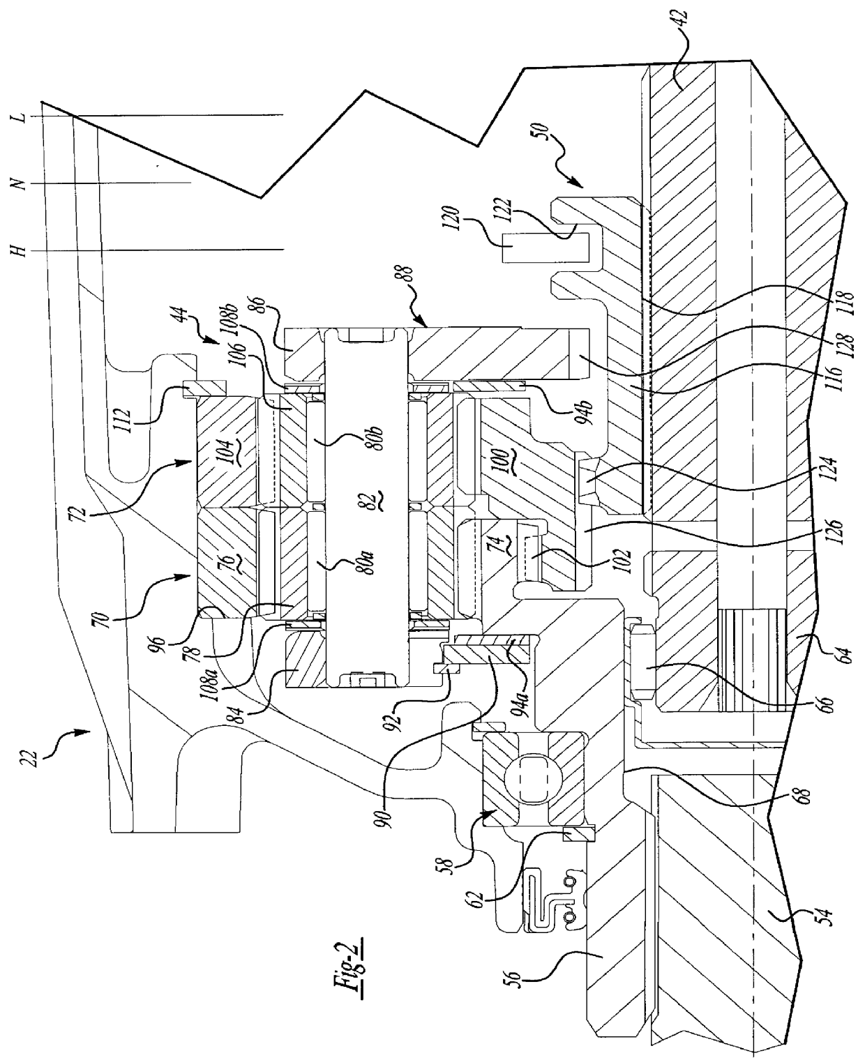 Split helical planetary gear assembly