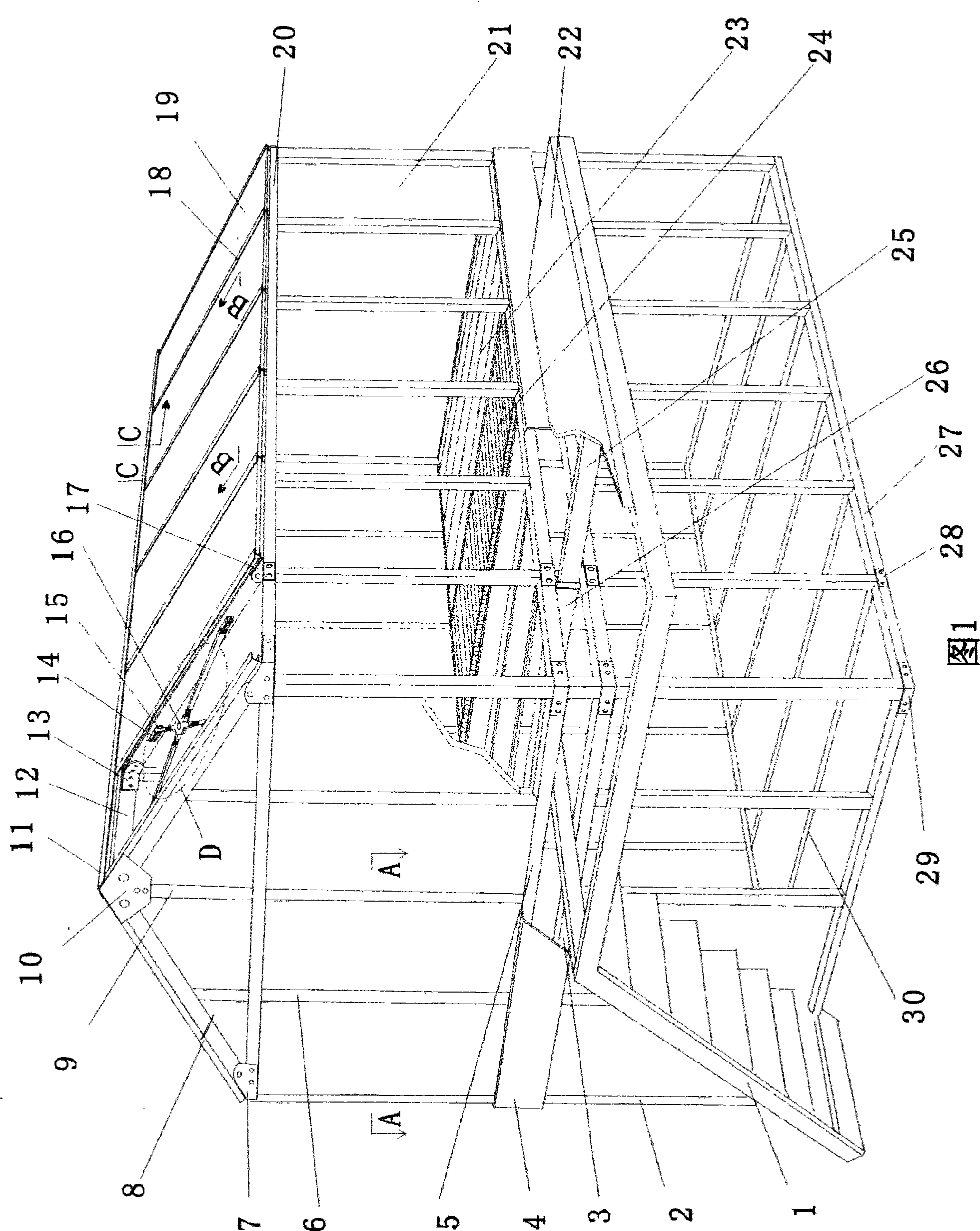 Combined light steel structure house and mounting method thereof