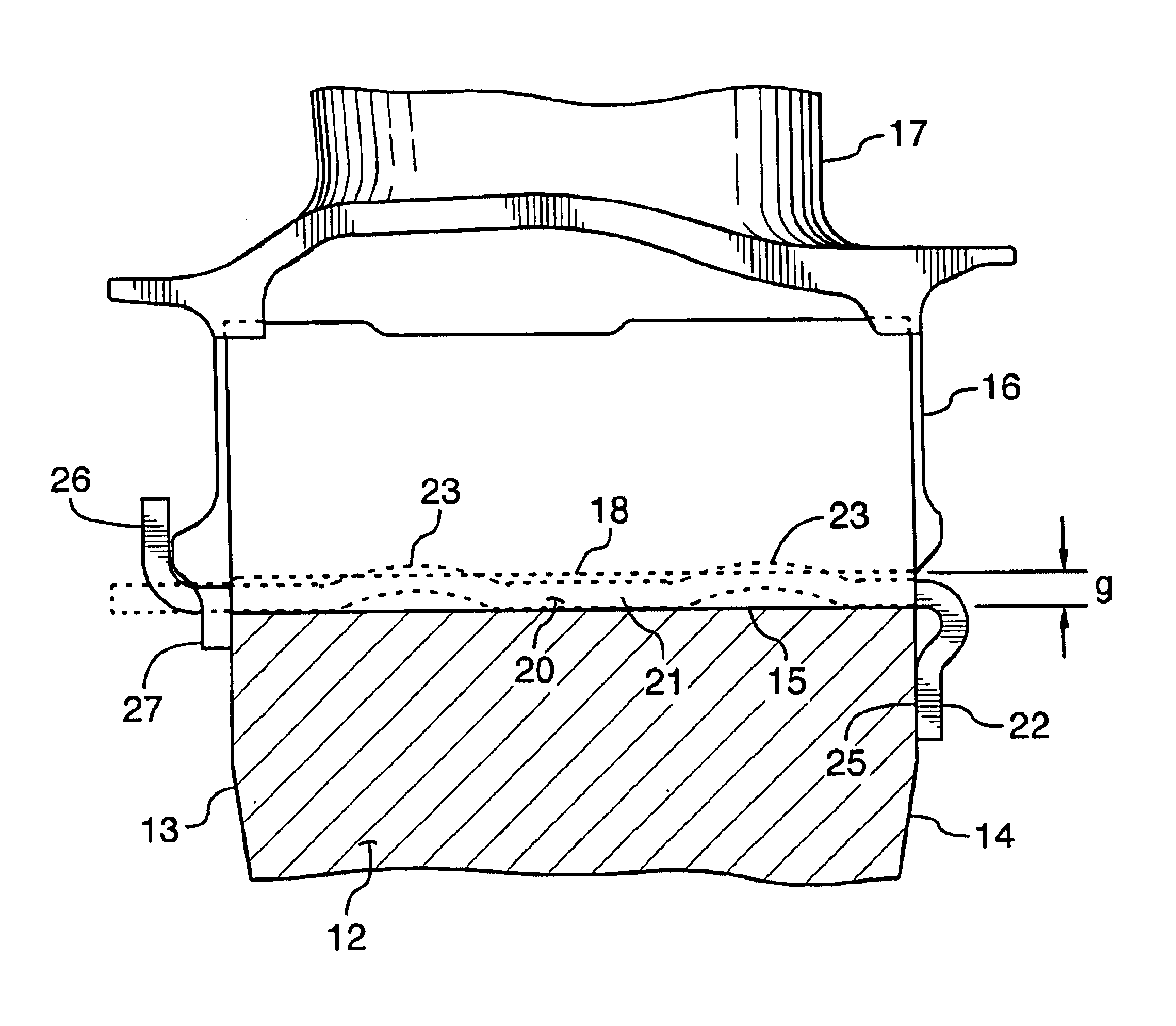 Blade retention scheme using a retention tab