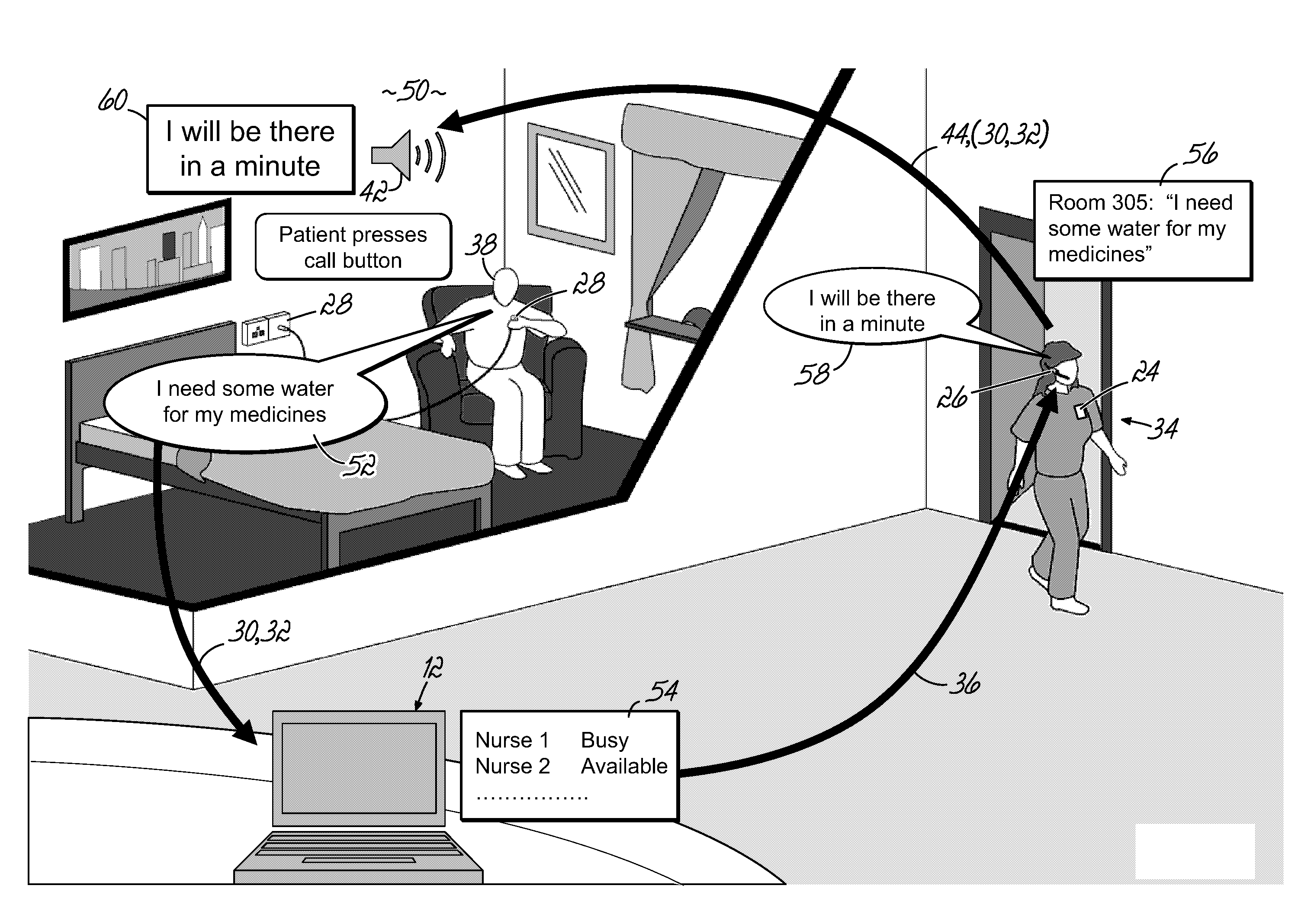 Speech-driven patient care system with wearable devices