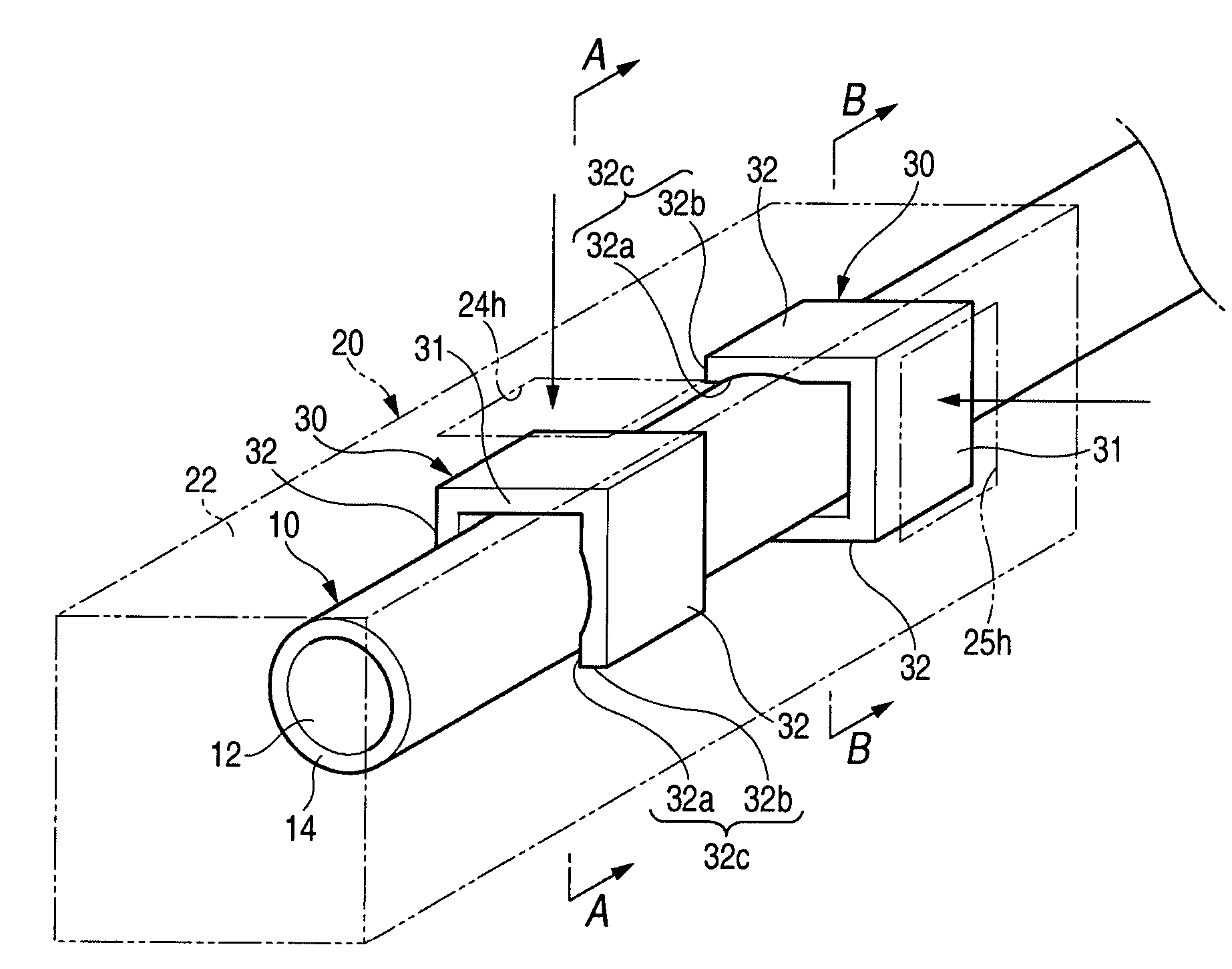 Optical cable fixing structure