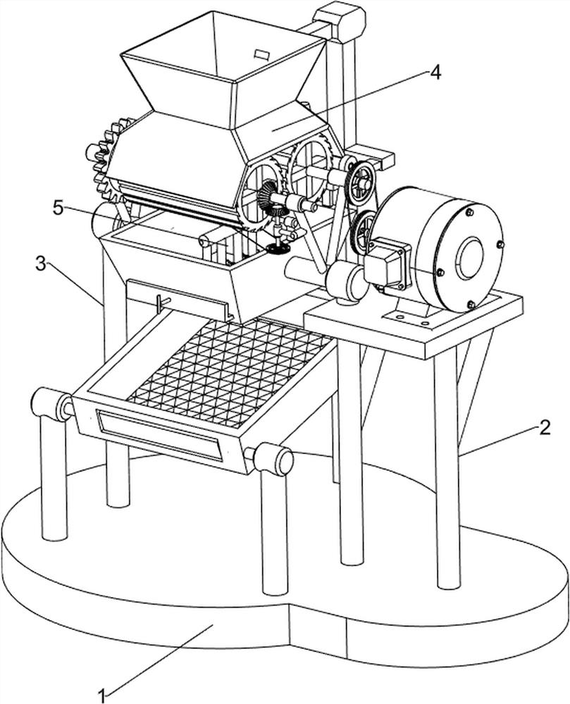 Agricultural peanut shelling and separating device