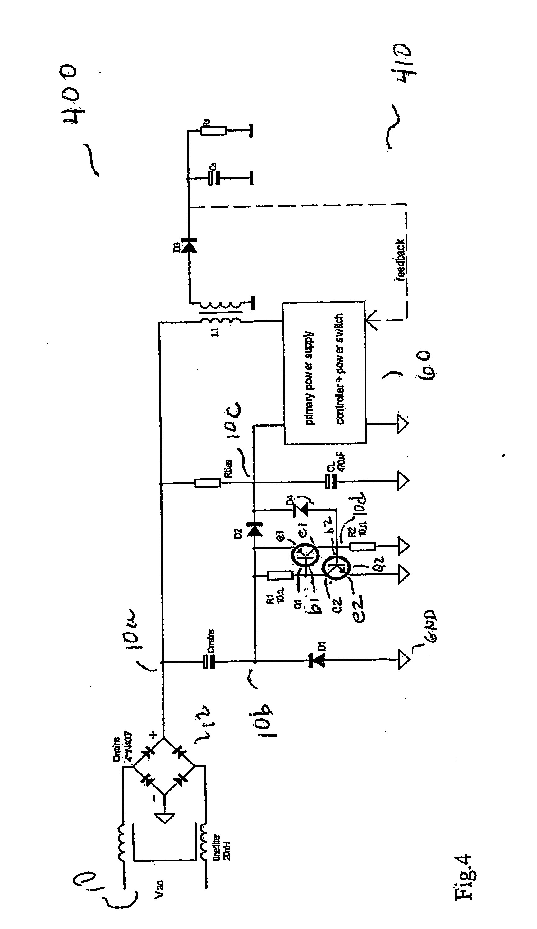 Capacitively coupled power supply