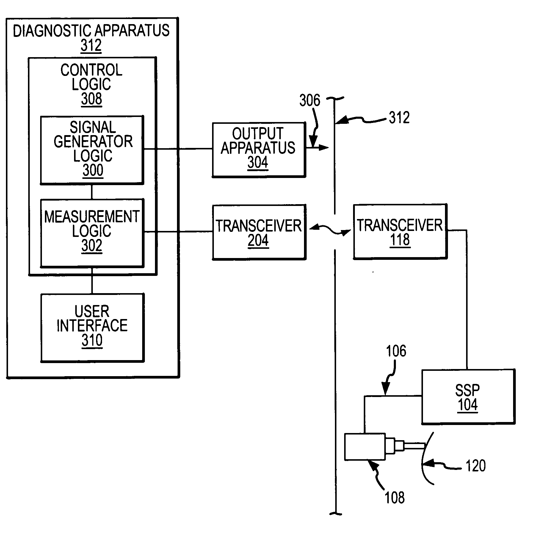 Method for obtaining diagnostic information relating to a patient having an implanted transducer