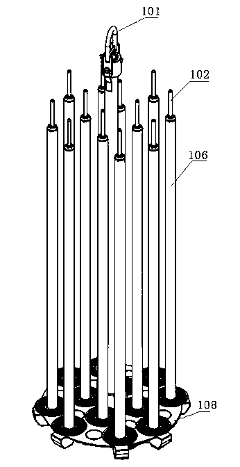 Dyeing rack for tatting yarn, zippers, ropes, ribbons and loose fibers of loading needles of dyeing machine