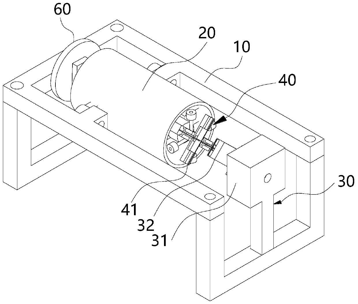 A horizontal test device and test method for measuring the torsional performance of materials under an electron microscope