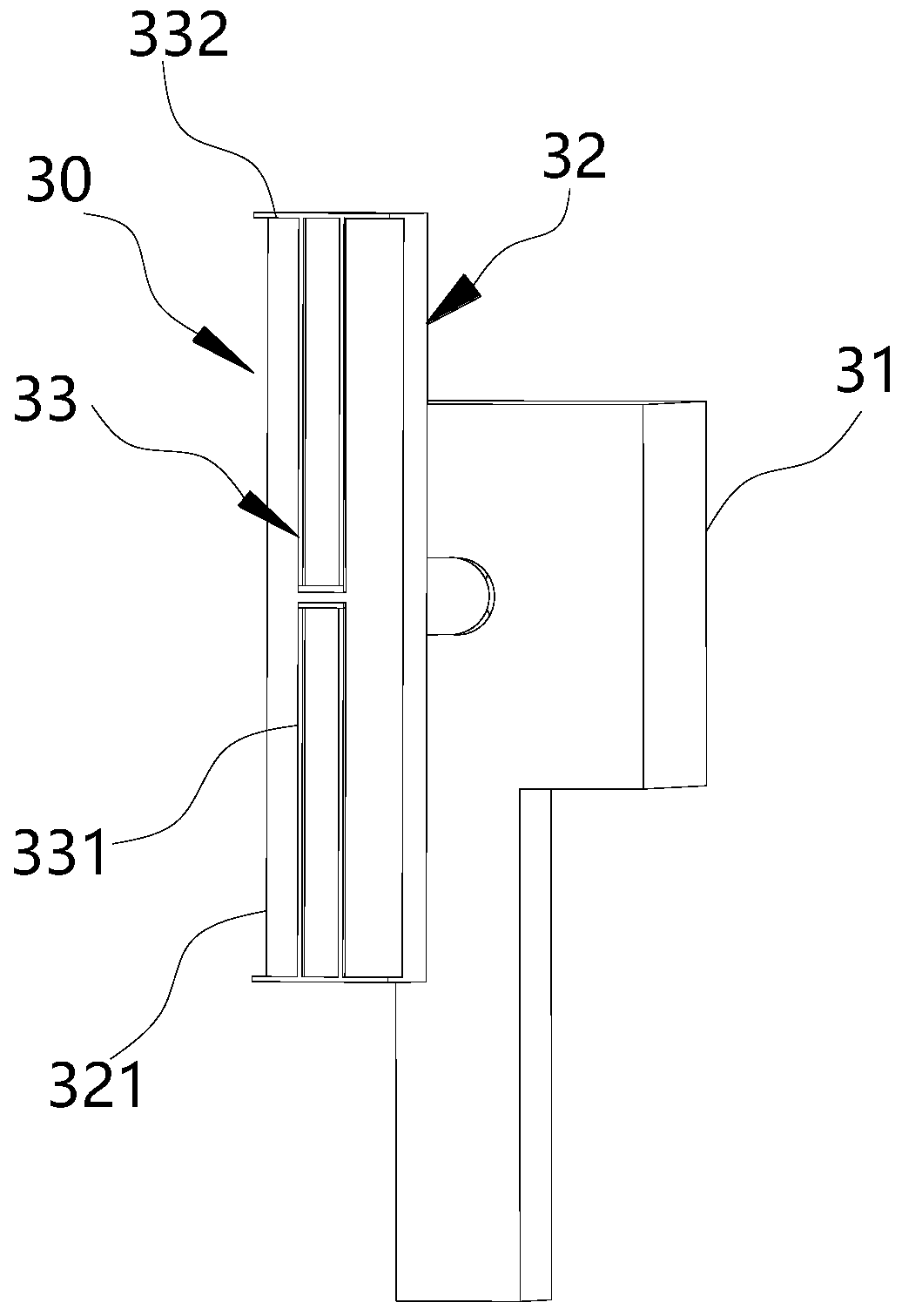 A horizontal test device and test method for measuring the torsional performance of materials under an electron microscope