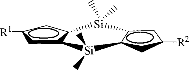 Bis-silicon-bridged dinuclear metallocene compound and preparation and application thereof