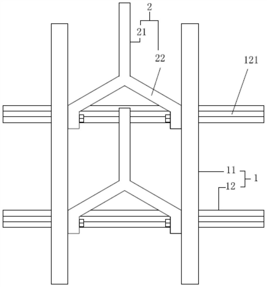 Assembly type wall surface mounting structure with local reinforcement design